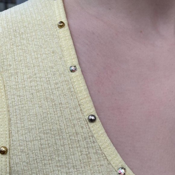 Pastel Yellow Top Vtg bebe - Picture 3 of 4